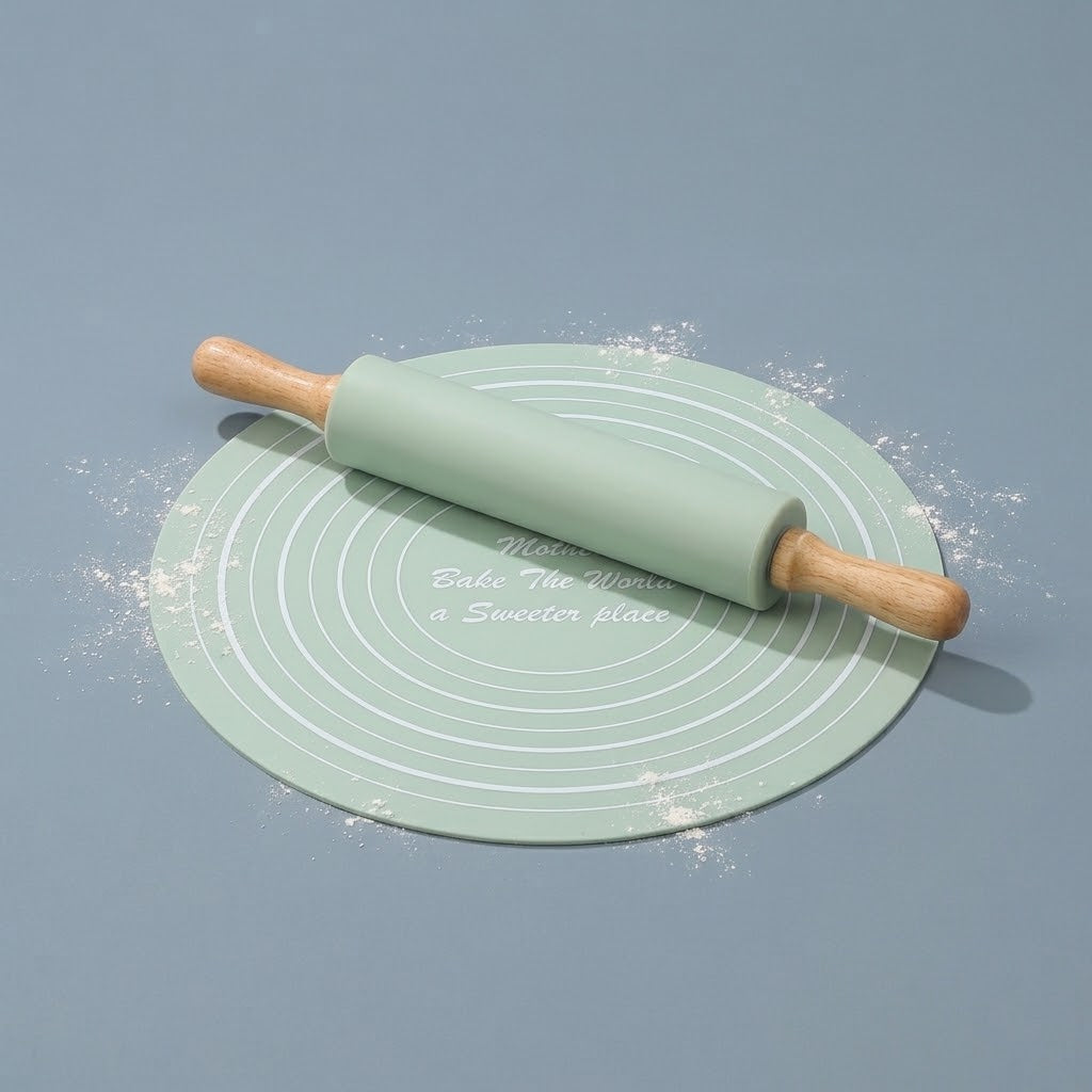 MCOIKY® AtelierRoll Silicone Pastry Mat &amp; Rolling Pin Set